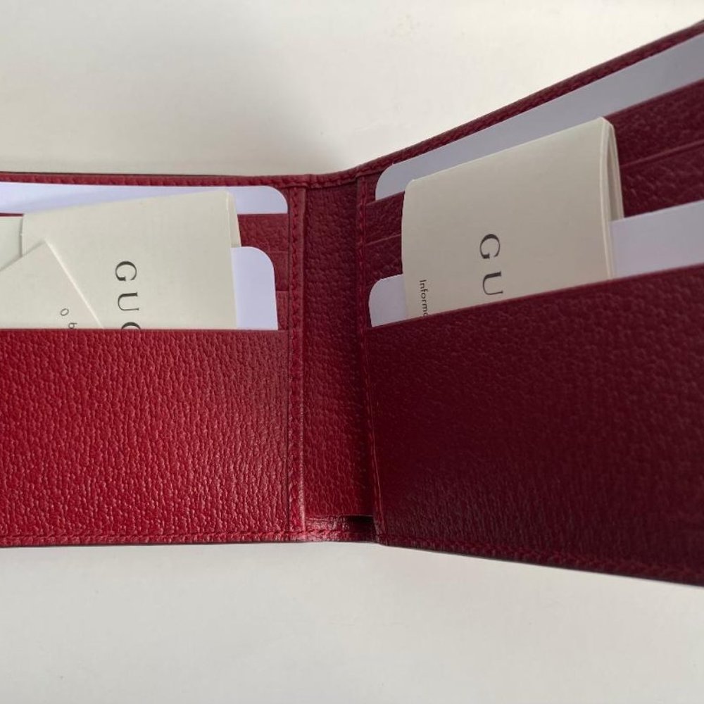 GUCCI NEW BAIADERA STRIPE BIFOLD LEATHER … - Picture 6 of 9